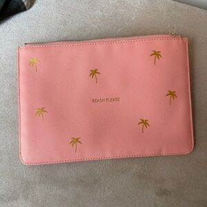 Katie Loxton Pink Pouch with Gold Palm Trees